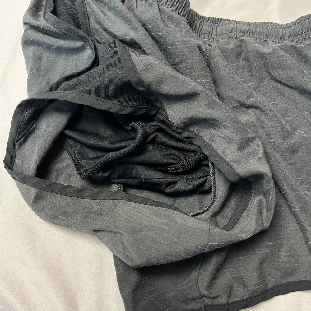Nike Womens Dri-FIT 10/10 Running Athletic Shorts Grey‎ Black 848196-032 Size M